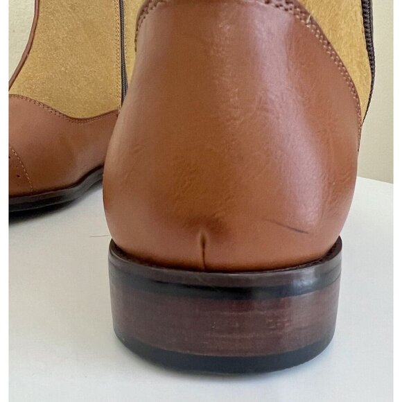 Mens 12 Two Tone Leather Button Boots 1920s Style zip Leather Suede Natbee - Picture 2 of 16